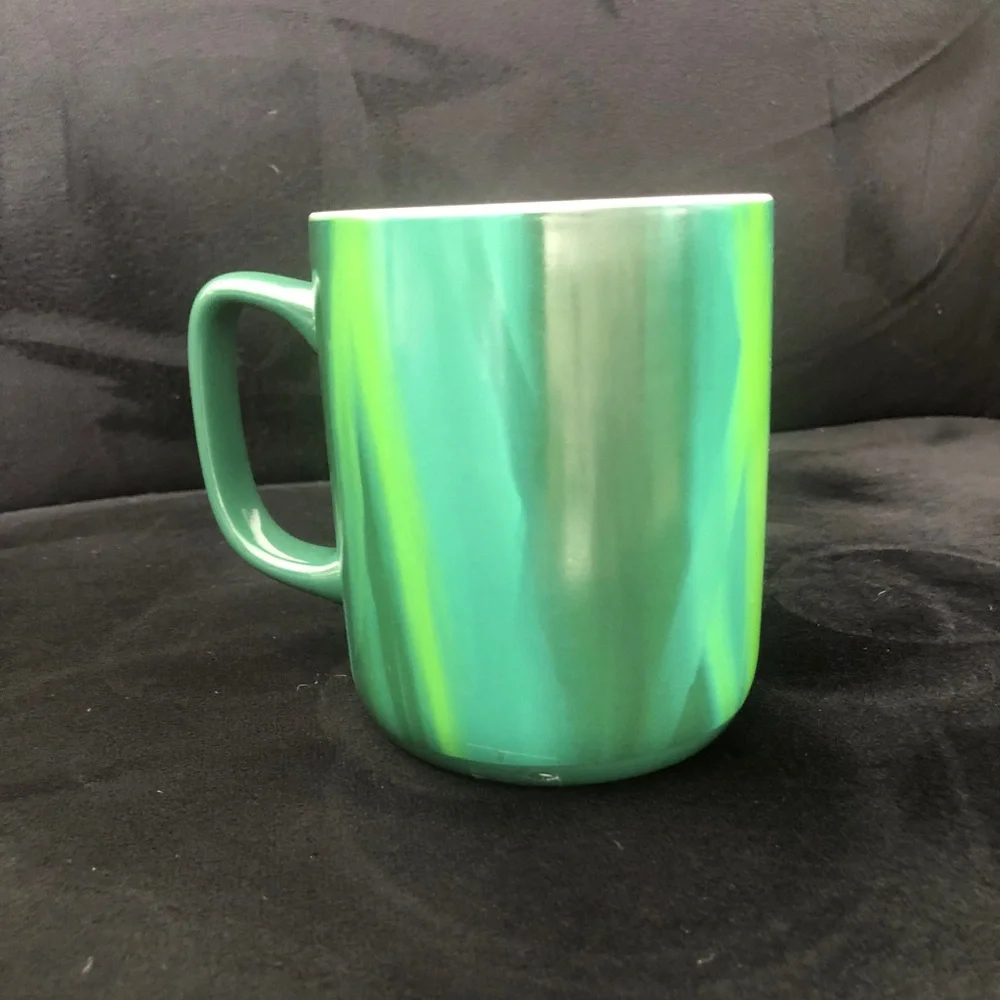 Starbucks Green Striped Ceramic Logo Mug